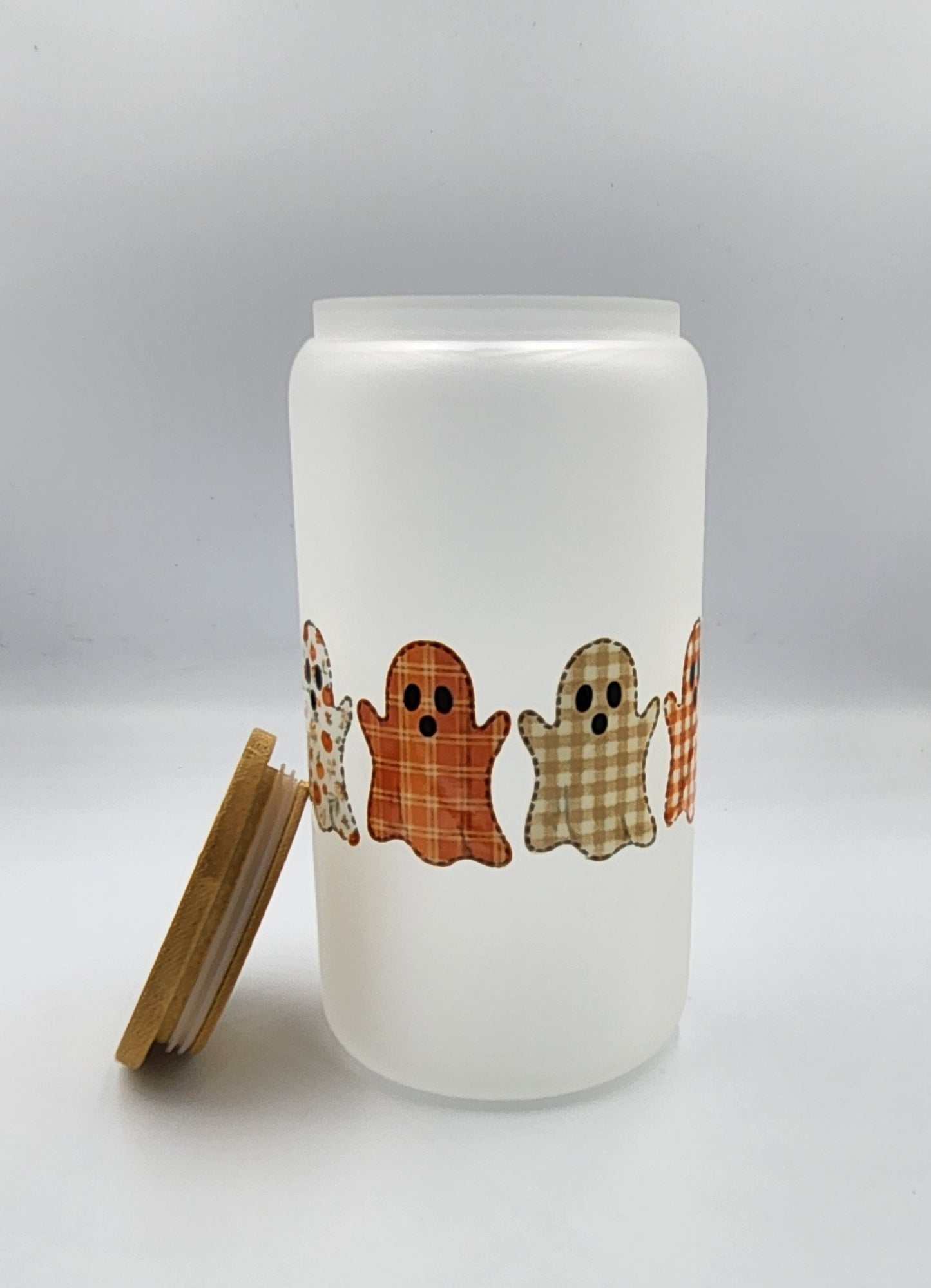 Fall Themed 16oz Glass Jar Tumbler