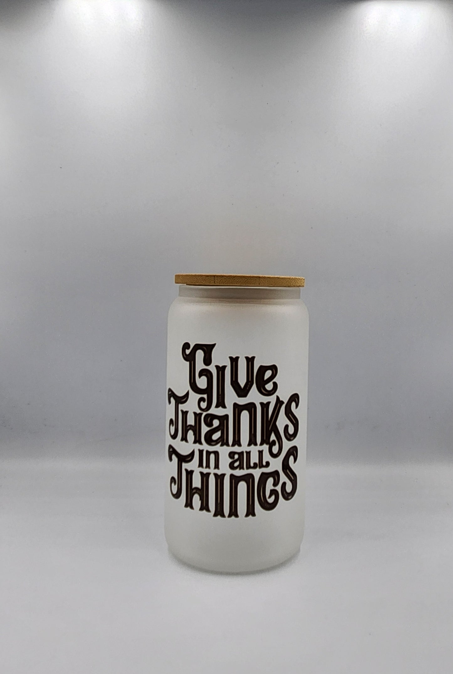Fall Themed 16oz Glass Jar Tumbler