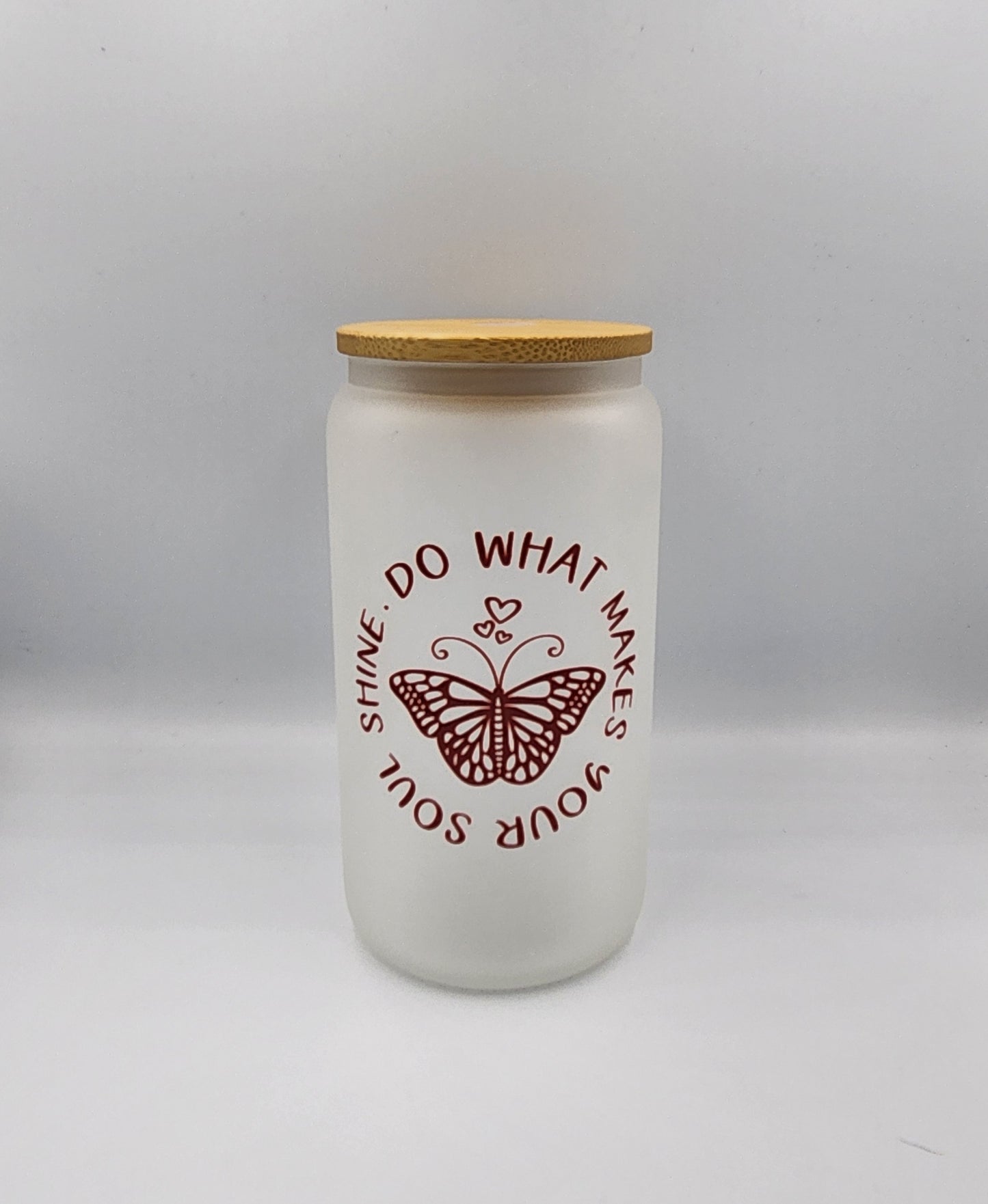 Fall Themed 16oz Glass Jar Tumbler