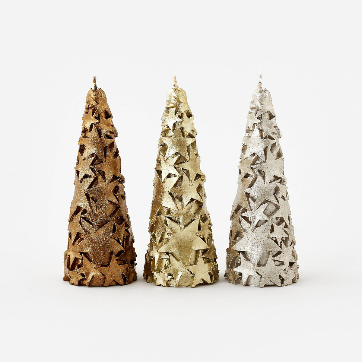 Metallic Star Tree Candle