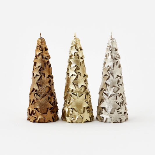 Metallic Star Tree Candle