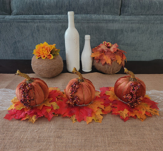 Pumpkin and Fallen Leaves set